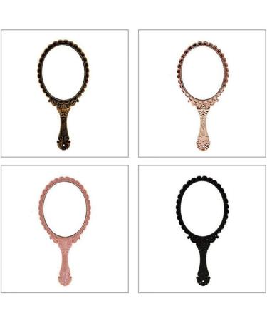Beaupretty Vintage Hand Mirror 2pcs Set - Portable Cosmetic Barber Mirror for Salon & Travel in Rose Gold - Buy Online on GoSupps.com
