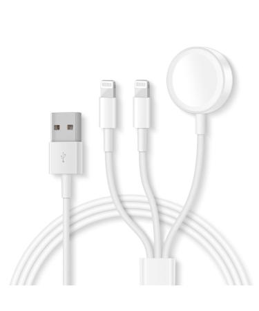 Watch Charger Cable Compatible for Apple Watch Series 8 7 6 5 4 3 2 1 SE1 SE2, Watch Charging Cord, 3 in 1 Portable Phone and Watch Charger for 14/13/12/11/Pro/Max/XS/X/Airpods/Pad Series, 4.9ft/1.5M - Buy Online on GoSupps.com