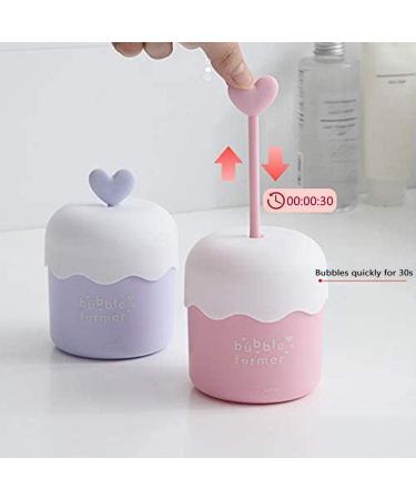 Portable Foaming Facial Cleanser Cup - Manual Foamer for Thick Foam & Delicate Skin - Available in Blue Purple Pink - Buy Online on GoSupps.com