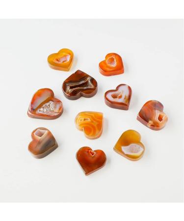 Beyonday Natural Red Agate Crystal Heart Geode Cluster Healing Gem - Quartz Specimen Pendant - Buy Online on GoSupps.com