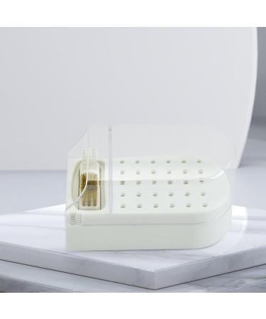 Nail Drill Bit Display Box Dustproof Transparent Portable Nail Drill Bit Holder with Cleaning Brush 30 Holes Plastic Drill Bit Holder For Nails Display (White) - Buy Online on GoSupps.com