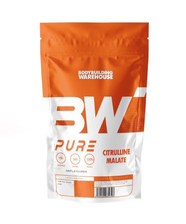 Bodybuilding Warehouse Pure Citrulline Malate Powder (2:1) Pre-Workout Supplement Nitric Oxide Enhancer (Unflavoured 500g) 500 g (Pack of 1)