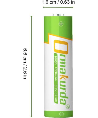 16650 Rechargeable Battery - 1800mAh 3.7V Li-ion Batteries for Flashlights (2 Pack) - International Shipping Available - Buy Online on GoSupps.com