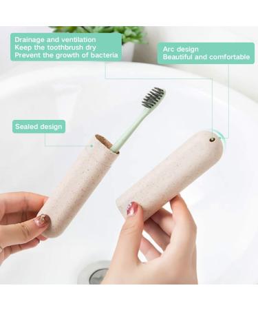 Huyiwei 4-Piece Toothbrush Set | Wheat-Colored Travel Covers | Ideal for Daily Use & Long-Distance Trips | Maintain Tooth Whiteness - Buy Online on GoSupps.com