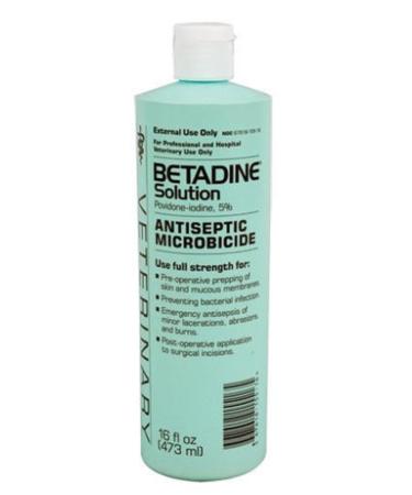 Betadine 16 Oz Solution Povidone Iodine 5% Antiseptic Wound Microbicide Pre-Operative Solution Prevents Bacterial Infections Unflavored 16 Fl Oz (Pack of 1)