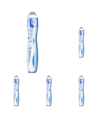 Meridol toothbrush gum protection medium 1 piece - manual toothbrush for a gentle cleaning of teeth on the gum hem (pack with 5) 1 piece (5 pack)