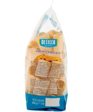 De Cecco Paccheri Rigati N 130 pasta 8 stuks 500 g + Italiaanse gourmet Pulp 400 g - Buy Online on GoSupps.com