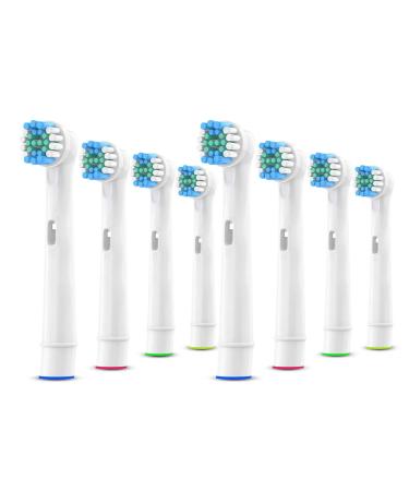 WuYan 8pcs Replacement Brush Heads for Oral B Refill for Oral B Electric Toothbrush Dual Clean Plaque Precision Deep Clean Teeth Gentle on Sensitive Gum Care