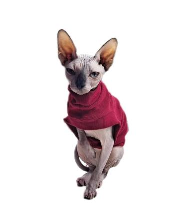 Sphynx Hairless Cat Clothes T-shirt -Cats & Small Dogs Wear Soft Cotton Shirt Sleeveless Breathable Vest Pullover for Devon Rex Cat Cornish Rex Cat and Peterbald Cat (Cherry Red S) Small Red