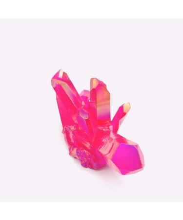 1pc 100g-180g Rough Pink and red Aura Titanium Quartz Stone Crystal with Cluster geode Specimen Natural Stones and Minerals - Buy Online on GoSupps.com