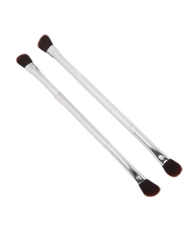 Double Ended Eyeshadow Brush Set - Silver Soft Fiber Hair Contour Tool for Makeup Artists & Women | International Shipping - Buy Online on GoSupps.com