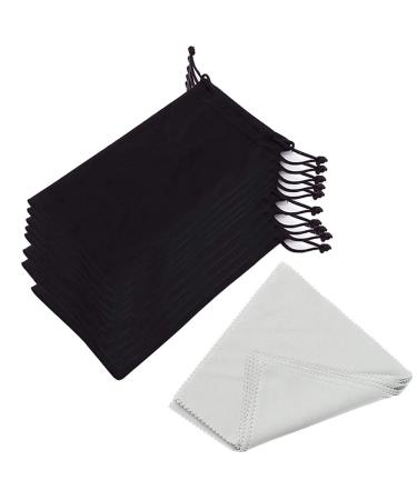 EKdirect 10 pieces microfiber glasses bag sunglasses bag and 10 pieces glasses cloth