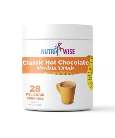NutriWise  High Protein 15g | Instant Hot Drink | Chocolate | 28 Servings | Weight Loss KETO Diet Friendly Hunger Control | Gluten Free Low Calorie Low Carb Low Sugar