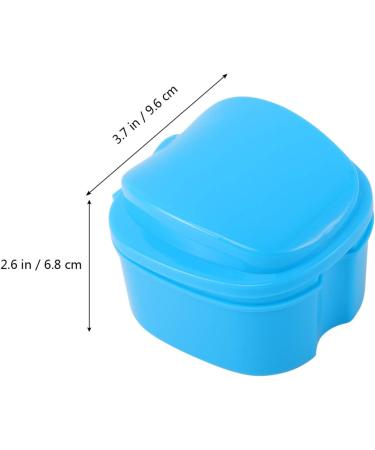 Operitacx Box Prosthesis Brush Holder & Lid Soaking Cup | Denture Cleaning Tablets Bath Container - Sky Blue - Buy Online on GoSupps.com