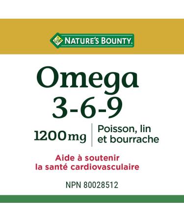 Nature's Bounty Omega 3 6 9 Fish Oil 1200mg Pills Supplement & Vitamin D3 Pills and Supplement Helps Support Immune Function 1000iu 500 Softgels Supplement + Vitamin D3 Pills - Buy Online on GoSupps.com