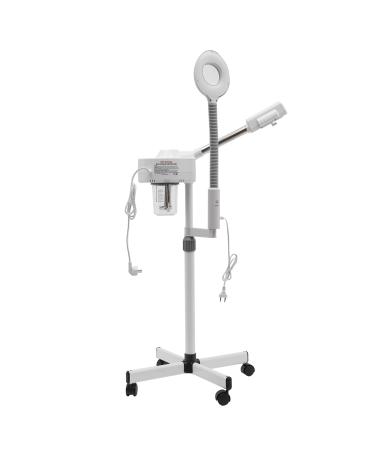 PINYELIN 2 in 1 Facial Spray Magnifying Glass Lamp Steamer LED Floor Lamp with 5 Magnifying Glass Lights