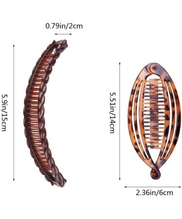 Nifocc Banana Hair Clips | Fisht Horses Long Hair Combs for Women & Girls - 4 Pcs Brown & Black - Buy Online on GoSupps.com