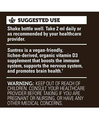 Organic Vitamin D3 5000IU Liquid Supplement - Vegan Non-GMO Drops for Bones, Immune System & Joints - 2 Fl Oz - Buy Online on GoSupps.com