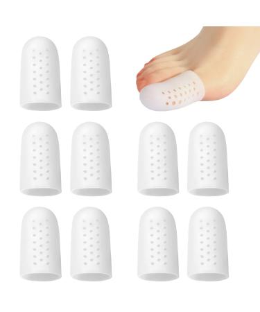 TSHAOUN 10 pieces of breathable toe shells gel toe cap protectors toe protection large toe toe sleeves for corns bubbles bubbles and hammer toes friction pain relief