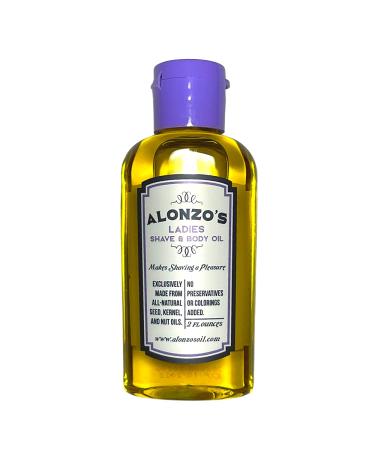 Alonzos Sensational Shave - Shaving Oil for Women (2 Oz Bottle) All-Natural Pre-Shave & After Shave Oil for Smooth Legs and Soft Bikini Area - Moisturizes & Calms Irritated Skin from Razor Burn 2 Fl Oz (Pack of 1)