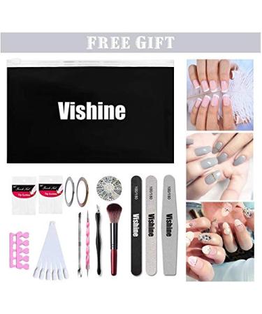 Vishine Gel Nail Polish Starter Kit - 48W LED Lamp Base & Top Coat 4 Red Shades | Perfect Nail Art - Buy Online on GoSupps.com