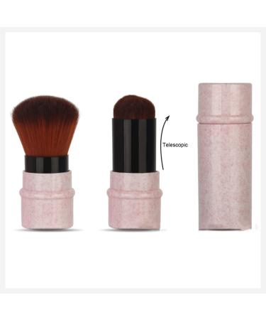 Shop Pink Retractable Kabuki Brush - Travel-Friendly Foundation & Concealer Tool for Flawless Makeup - Buy Online on GoSupps.com