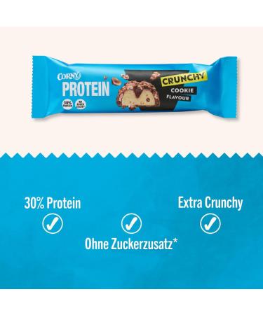 Corny Protein Crunchy Cookie | 30% Protein Bar | No Added Sugar | Bulk Pack 12x45g - Shop Internationally! - Buy Online on GoSupps.com