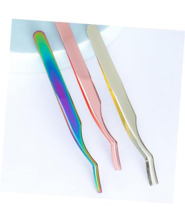 2PCS Curved Tip False Eyelash Tweezers & Eyebrow Clip - Miss Eyelash Curler Tools for Lash Extensions - Steel Eyelash Applicator - International Shipping Available - Buy Online on GoSupps.com