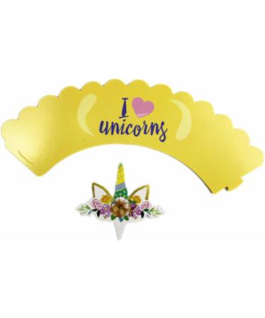 Ciieeo 288 Pcs DIY Cupcake Picks Top Hat Unicorn Cake Toppers Party Cupcake Toppers Unicorn Cupcake Wrappers Wrapping Paper - Buy Online on GoSupps.com