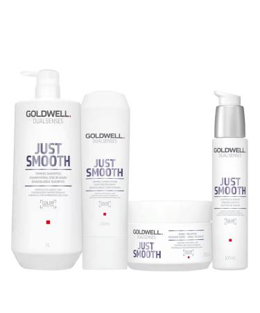 Goldwell Dualsenses Just Smooth Taming Shampoo 1000ml Conditioner 200ml Treatment 200ml Effects Seru