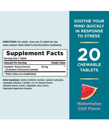 Nature's Bounty Stress Comfort Coolmelts - Fast Acting Watermelon Chill, 20 Chewable Tablets - Buy Online on GoSupps.com