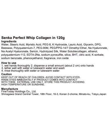 Buy 2 in a Batch - Senka Perfect Whip Collagen 120g Facial Cleanser | International Shipping Available - Buy Online on GoSupps.com