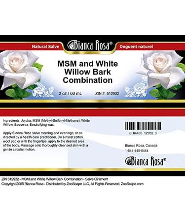 Bianca Rosa MSM and White Willow Bark Combination - Salve Ointment (2 oz ZIN: 512932) - Buy Online on GoSupps.com