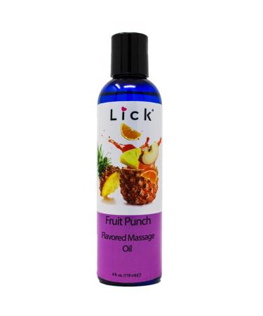 Fruit Punch Flavored Massage Oil with Vitamin E Edible Body Massage Oil for Women and Men with Sweet Almond Oil Relaxing and Non Sticky Full Body Massages 4 oz