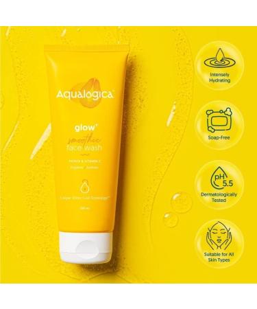  Aqualogica Aqualogica Glow+ Smoothie Face Wash for Deep Cleansing & Skin Brightening With Vitamin C & Papaya 100ml - Buy Online on GoSupps.com