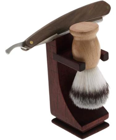 Angoily Men's Shaving Stand Set with Bowl Holder - Wooden Razor & Brush Organizer for Perfect Grooming - Buy Online on GoSupps.com