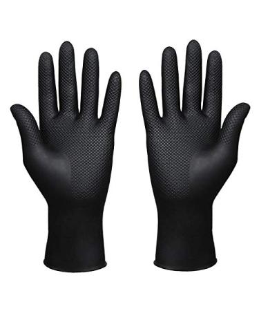 Hair Dye Gloves  Reusable Rubber Gloves  Professional Hair Coloring Accessories for Hair Salon Hair Dyeing (1 Pair  Large  Black)