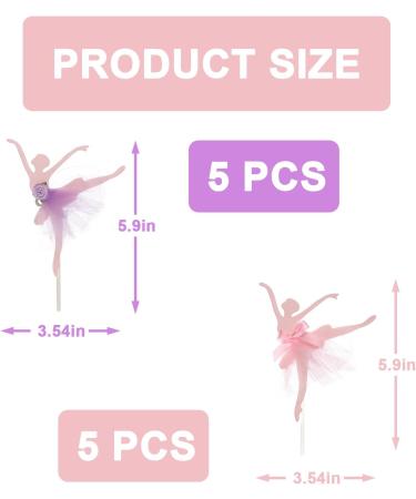 10 PCS Ballerina Girls Cupcake Topper Ballet Cake Topper Birthday Cake Topper Pink Purple Tutu Girl for Dancing Princess Birthday Party Birthday Party Cake Decoration Studio Photo Prop - Buy Online on GoSupps.com
