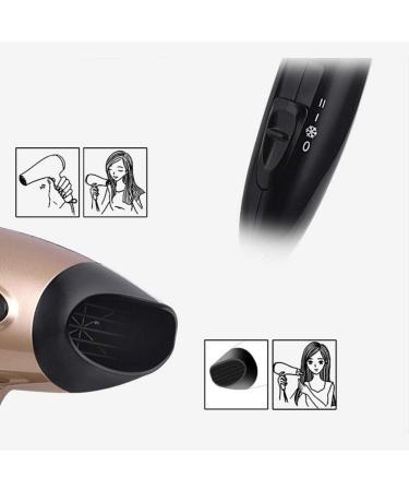 ADITAM Professional Tourmaline Hair Dryer Negative Ionic Salon Hair Blow Dryer Dc Motor Light Weight Low Noise Hair Dryers with Diffuser Colour:Black Gold Silver White/Gold Double The Comfort - Buy Online on GoSupps.com