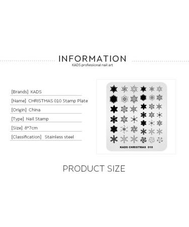 KADS Christmas Nail Art Stamp Plate CH010 - Colorful Snowflake Stencil Template - Buy Online on GoSupps.com