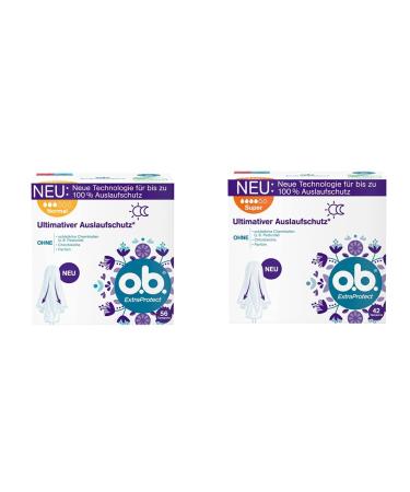 if.Tampon ExtraProtect Normal 56 pieces & ExtraProtect Super tampons for strong days with Dynamic Fit Technology & Extra Protection wings for ultimate outlet protection* (1 x 42 pieces)