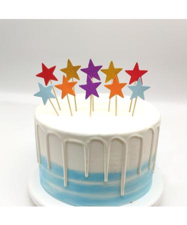 ccHuDE 100 Pcs Star Cupcake Toppers Mini Cake Star Sticks Little Star Cake Toppers Cupcake Party Picks Cake Decorations Picks - Buy Online on GoSupps.com