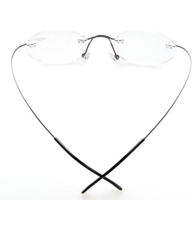 Eyekepper Titanium Rimless Round Reading Glasses - Stylish Circle Readers in Black +1.75 | International Shipping Available - Buy Online on GoSupps.com
