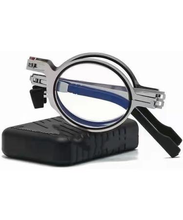 Limfer Portable Mini Blue Light Blocking Reading Glasses - Compact Folding Fashion Anti-UV Design for Men & Women - Buy Online on GoSupps.com