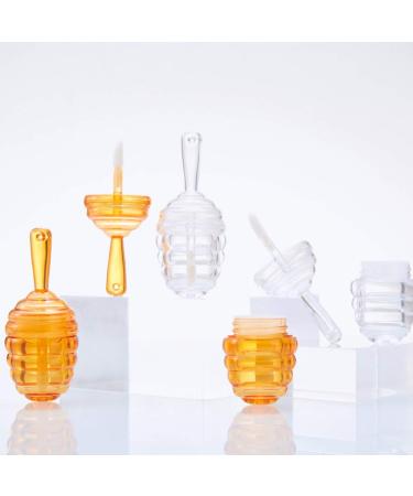 6 Pack Reusable Lip Gloss Containers | Honey Pot Shaped 9ml Empty DIY Lipstick Tube - Transparent Travel Bottles - Buy Online on GoSupps.com