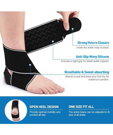 Sasori Ankle Support Brace - Adjustable Compression Strap for Sports Protection and Injury Recovery - One Size Fits Men and Women - Buy Online on GoSupps.com