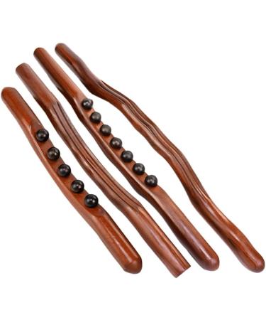 Lurrose Wooden Massage Tools Set - 4pcs Scalp & Manual Massage Roller for Back & Neck Relief - Buy Online on GoSupps.com