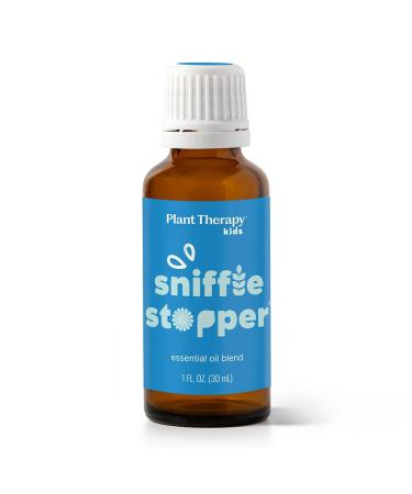 Plant Therapy Kids Sniffle Stopper Essential Oil Blend 30 mL (1 oz) Respiratory Support Blend Breathe Easier Chest Rub 100% Pure Undiluted Natural Aromatherapy