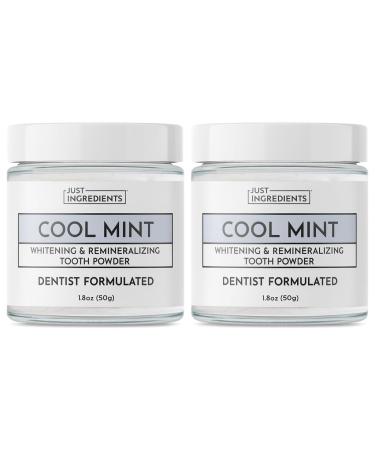 Just Ingredient Remineralizing Tooth Powder 2 Pack Fluoride-Free Natural Whitening Toothpaste Powder for Enamel Support Sensitive Teeth & Fresh Breath Vegan Clean Ingredients