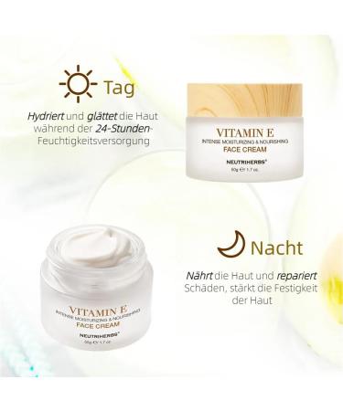 Neutriherbs Vitamin E Face Cream,Day and Night Facial Moisturizer for Women and Men, Nourishing and Hydrating Fit for Sensitive Skin - 1.7 oz Vitmain E - Buy Online on GoSupps.com